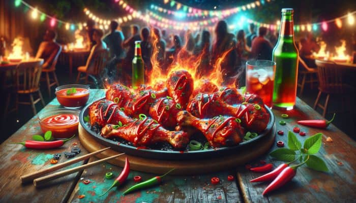 BBQ Chicken Drumsticks with Sriracha: A Spicy American Delight
