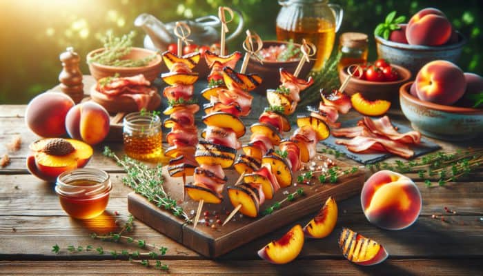Grilled Peach and Bacon Skewers: A Summer Delight
